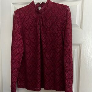 Elegant Burgundy Lace Women's Top